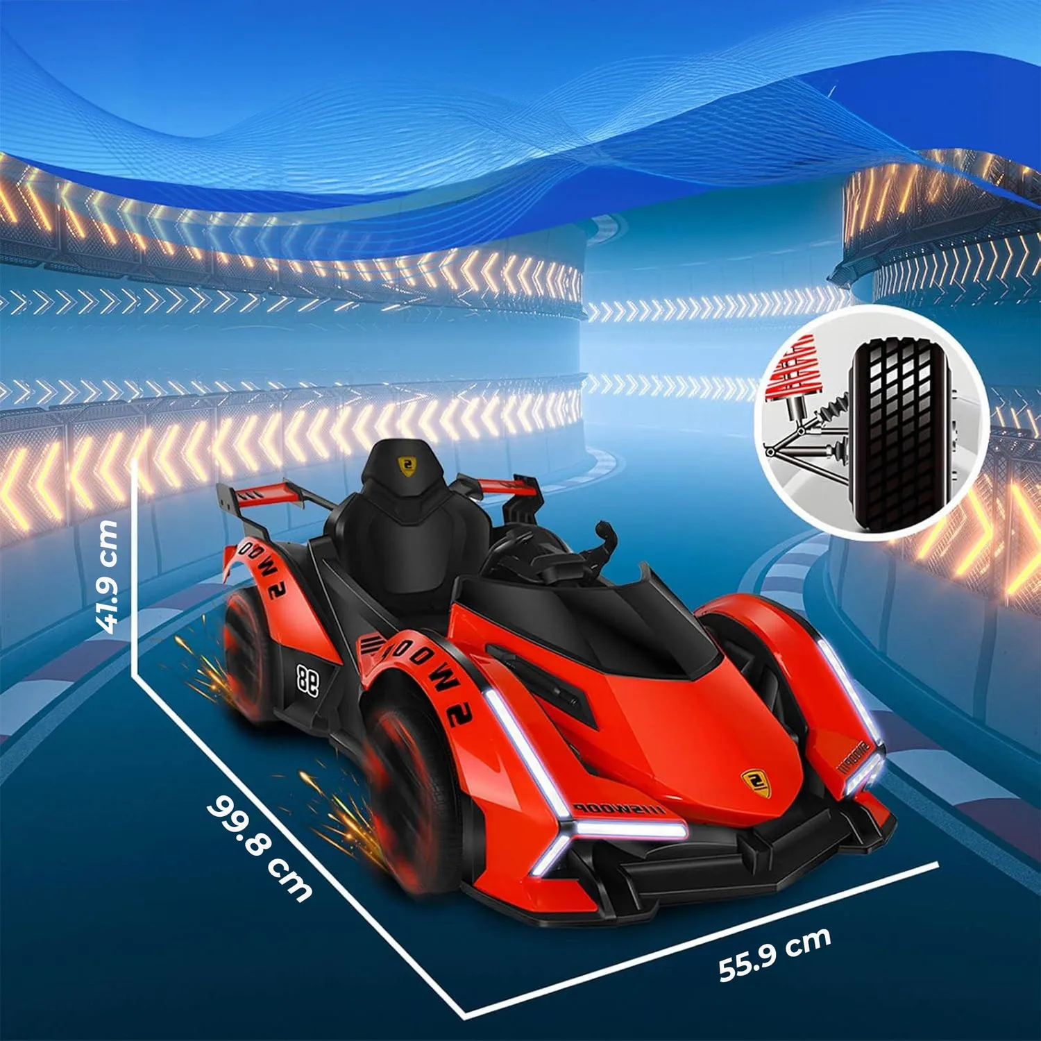 Timebox Kart Electric 12V 7AH masinuta drift rosie 390W