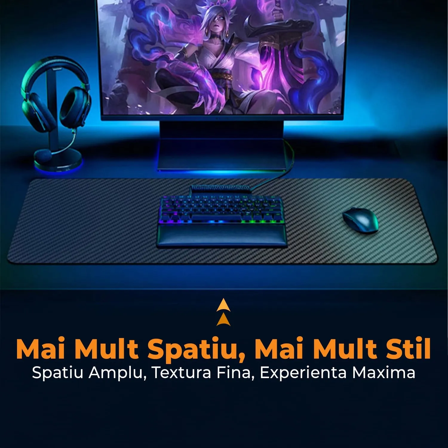 Timebox mousepad gaming XXL 90x45cm impermeabil