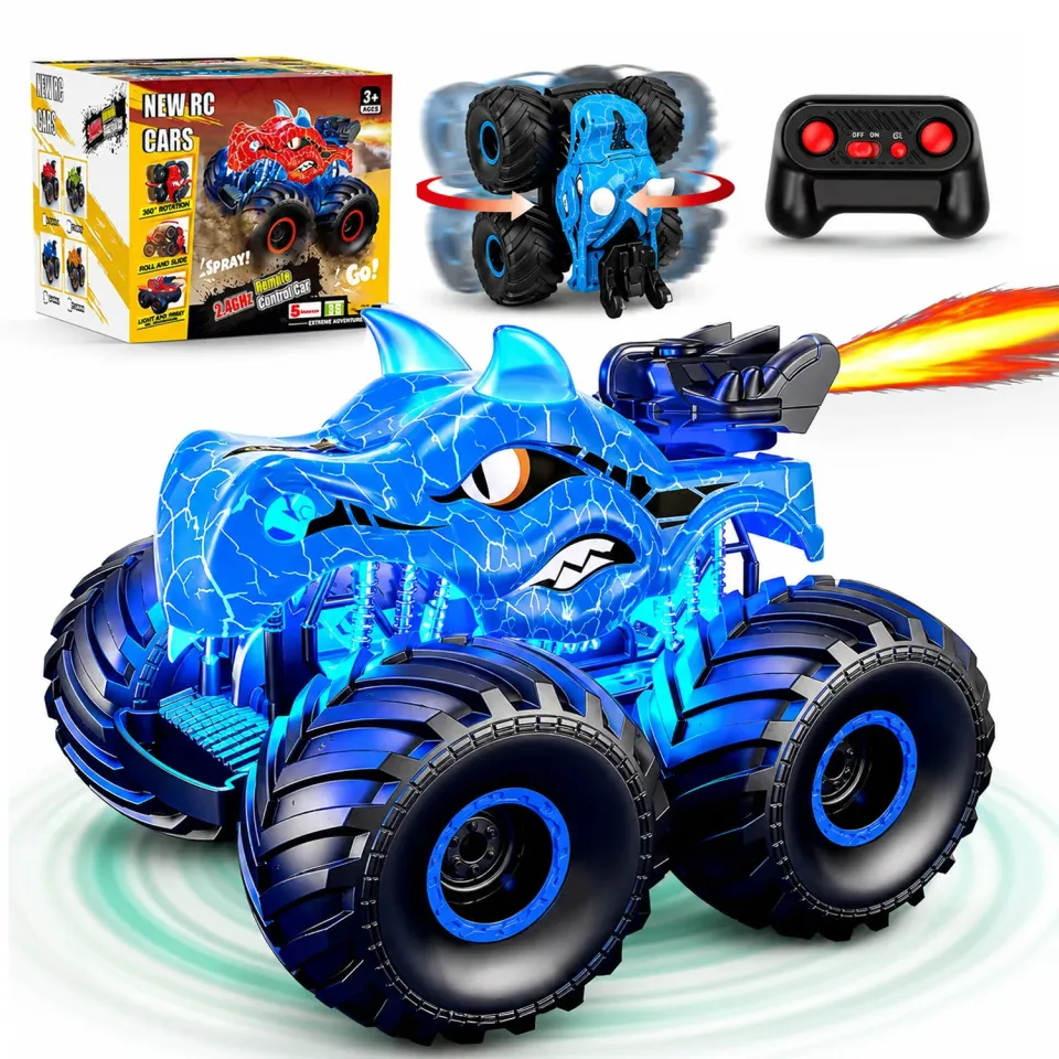 Timebox Dinozaur Monster Truck mașină RC albastru 4x4