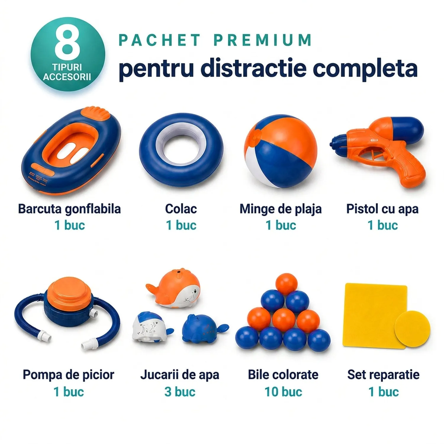 Timebox Piscina Pliabila 2.1m Fara Pompare Albastru