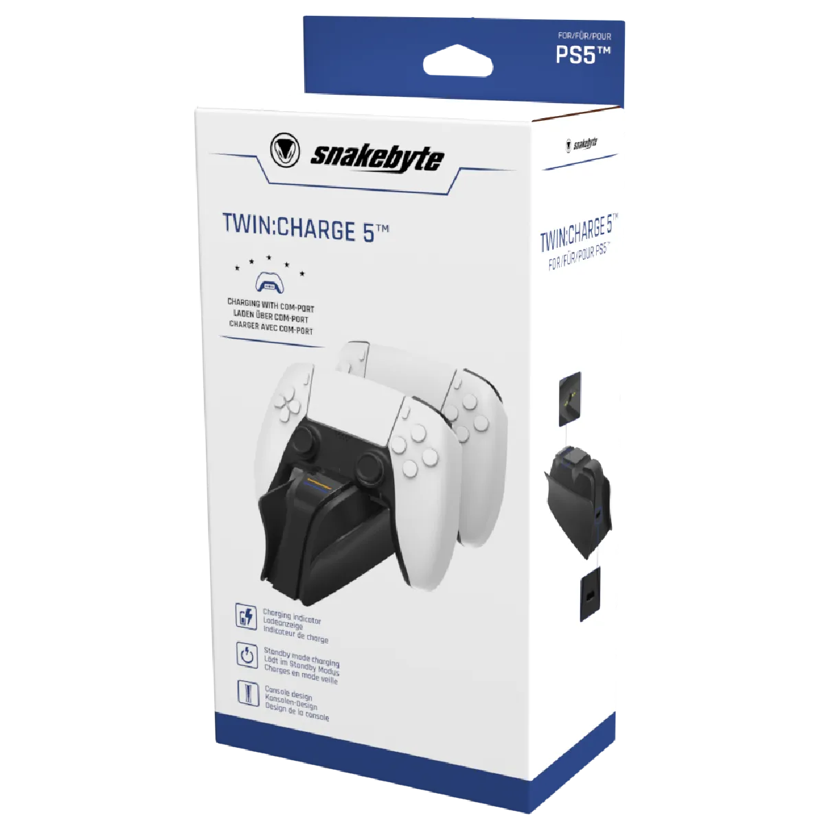 snakebyte Twin:Charge 5 statie incarcare PS5 neagra