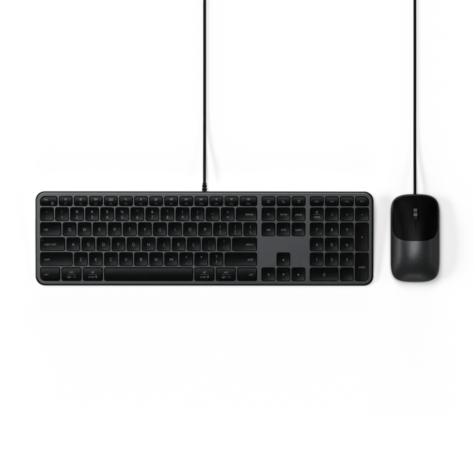Satechi Slim CLX3 combo tastatură + mouse USB-C argintiu silențios