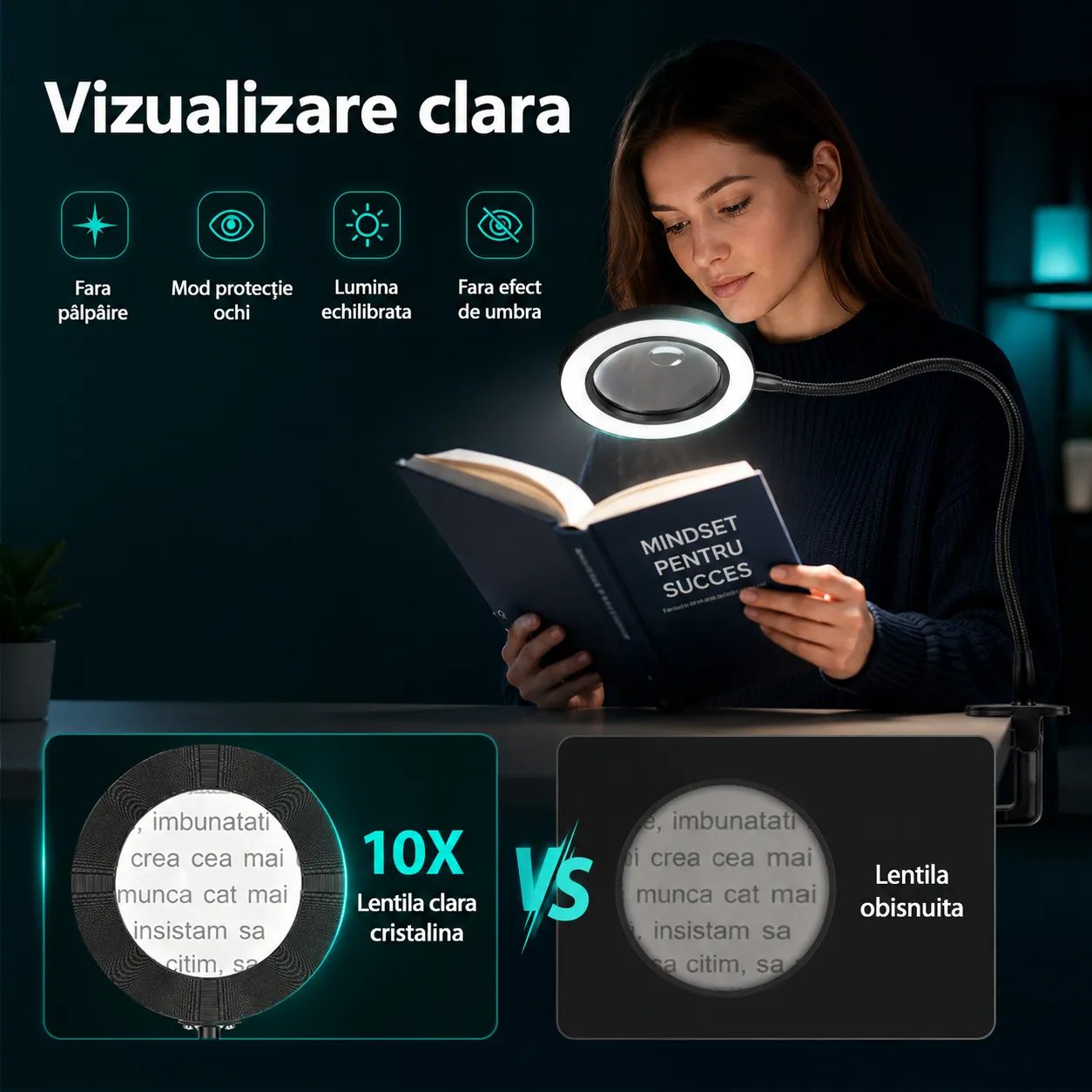 Timebox 20X lampa cu lupa podea reglabila 3 culori
