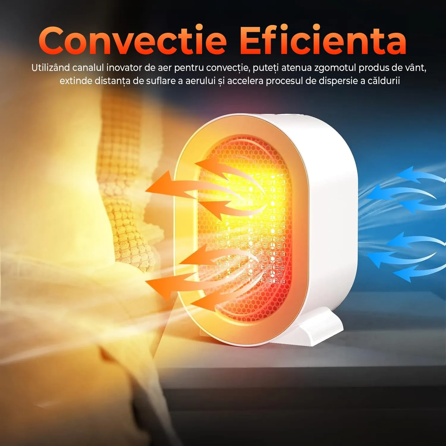 Timebox 1200W aeroterma ceramica alba 2 trepte