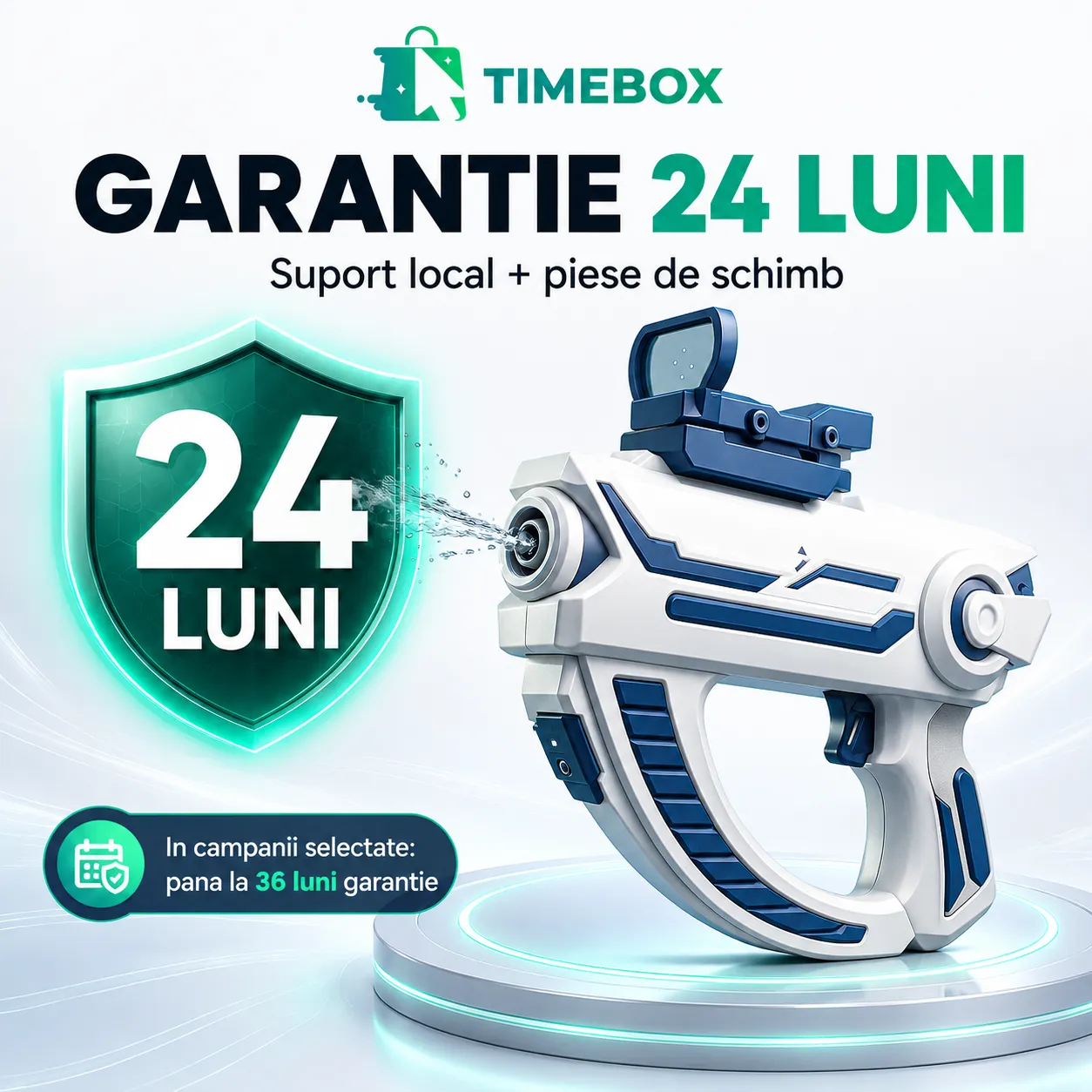Timebox pistol apa electric alb waterproof vizor tactic