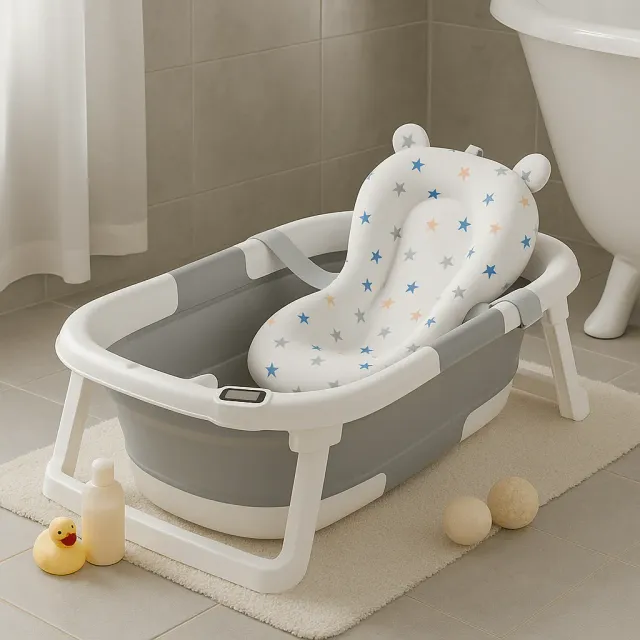 Timebox Cadita Bebe Pliabila alba termometru pernuta