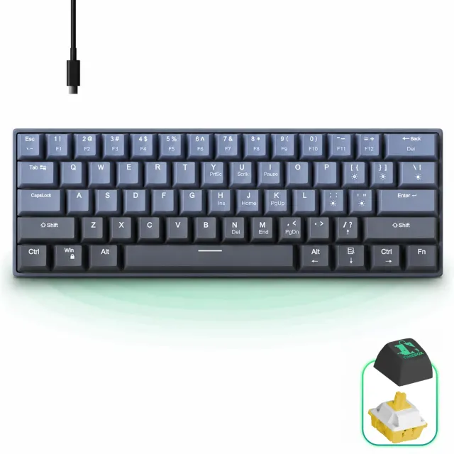Timebox 61 taste tastatura mecanica albastra PBT