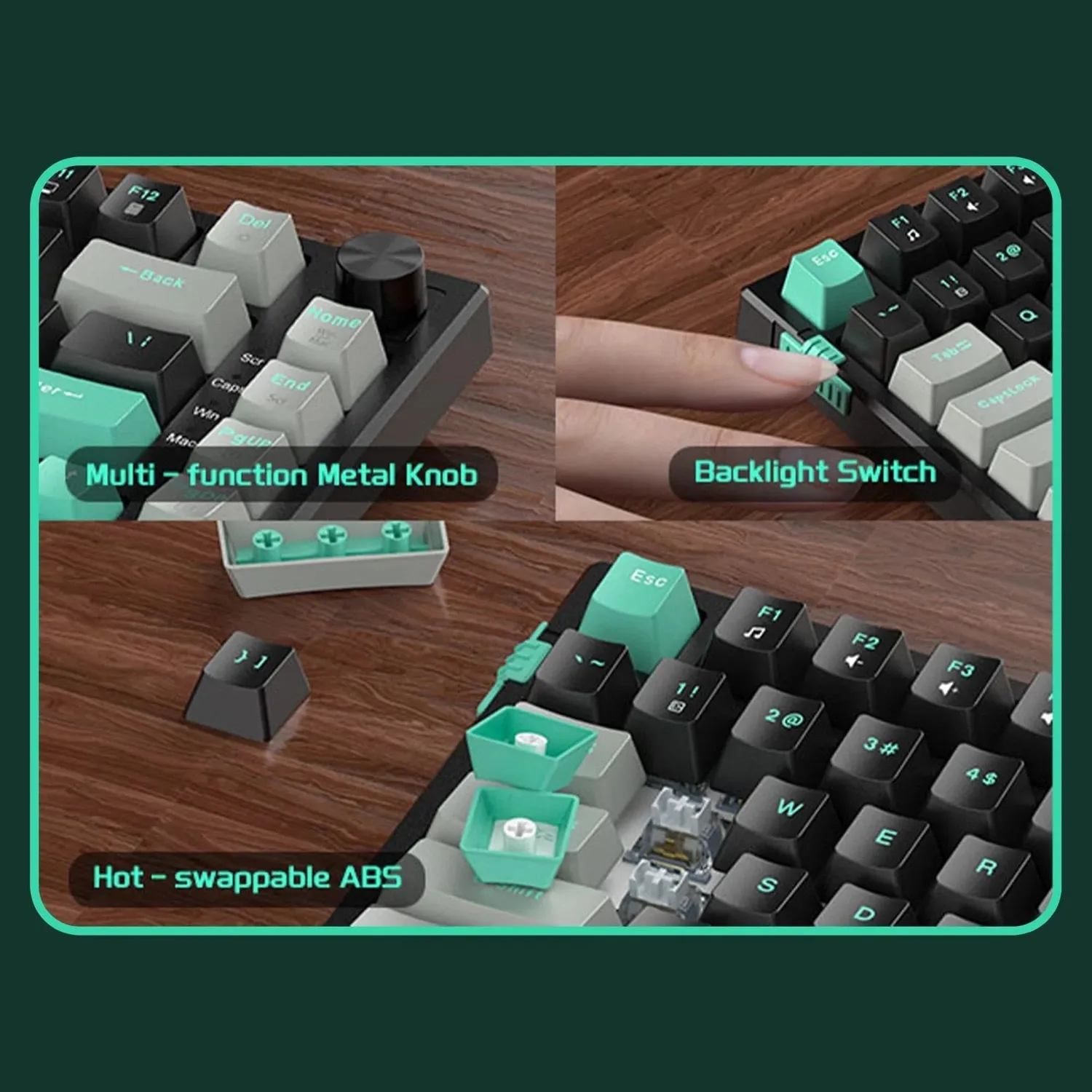 Timebox Gaming 75% set tastatura Blue Switch + mouse negru