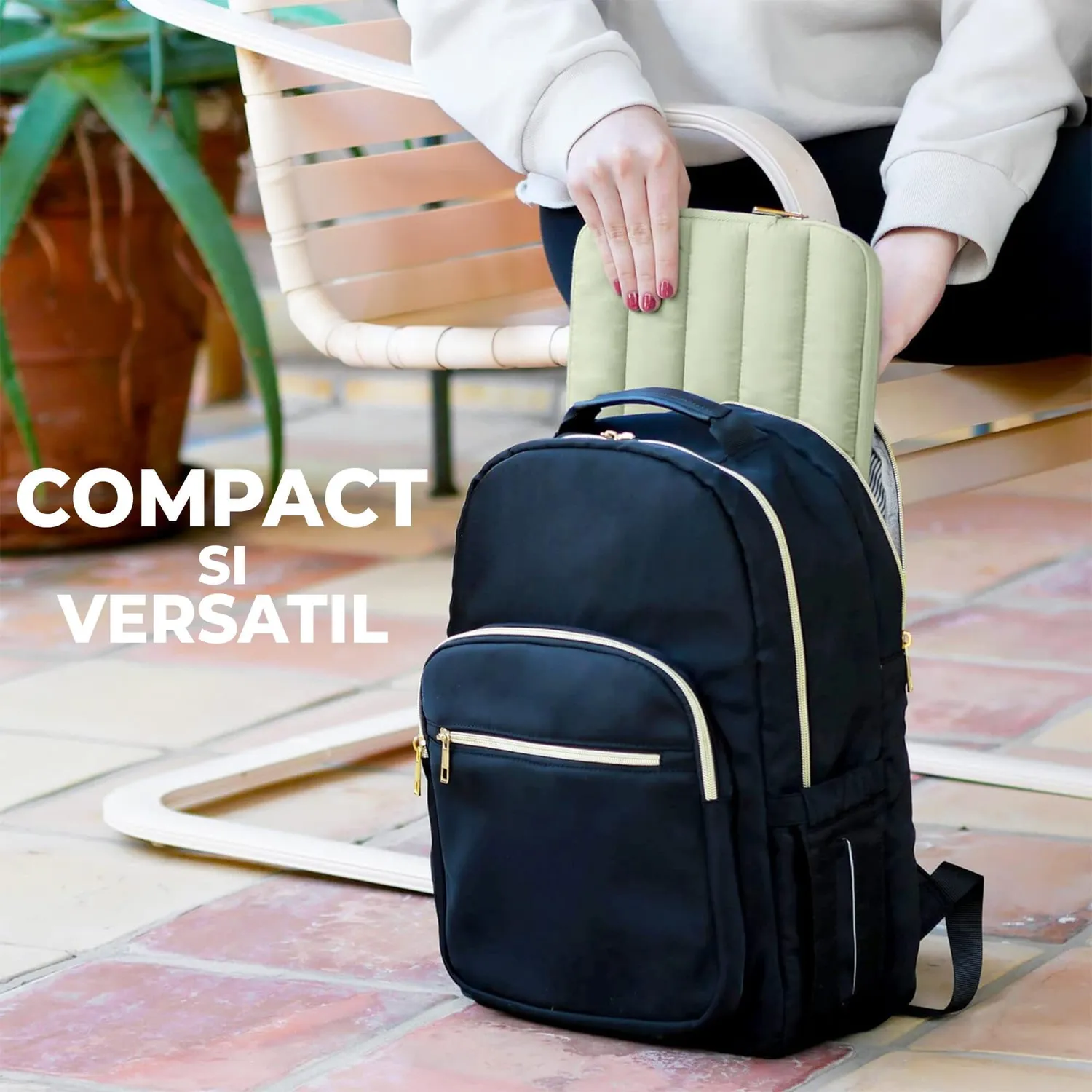 Timebox geanta laptop 14 inch verde impermeabila