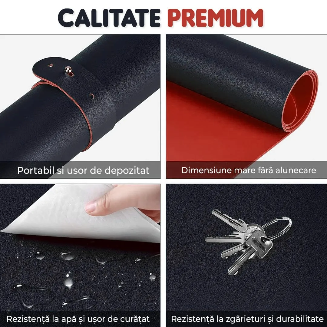 Timebox 90x45 cm mousepad birou XXL negru impermeabil