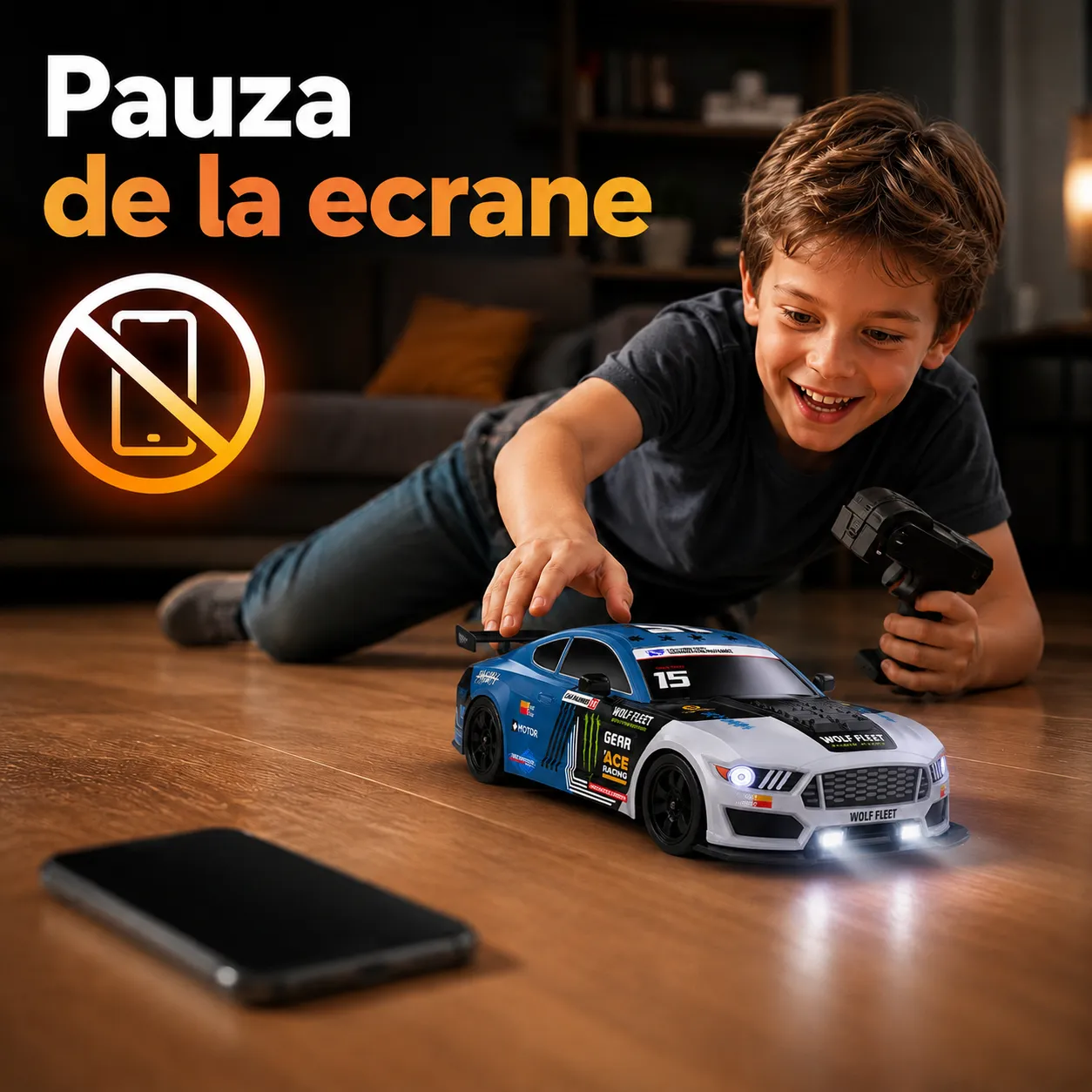 Timebox Drift Car masina telecomanda 1:16 20km/h albastru