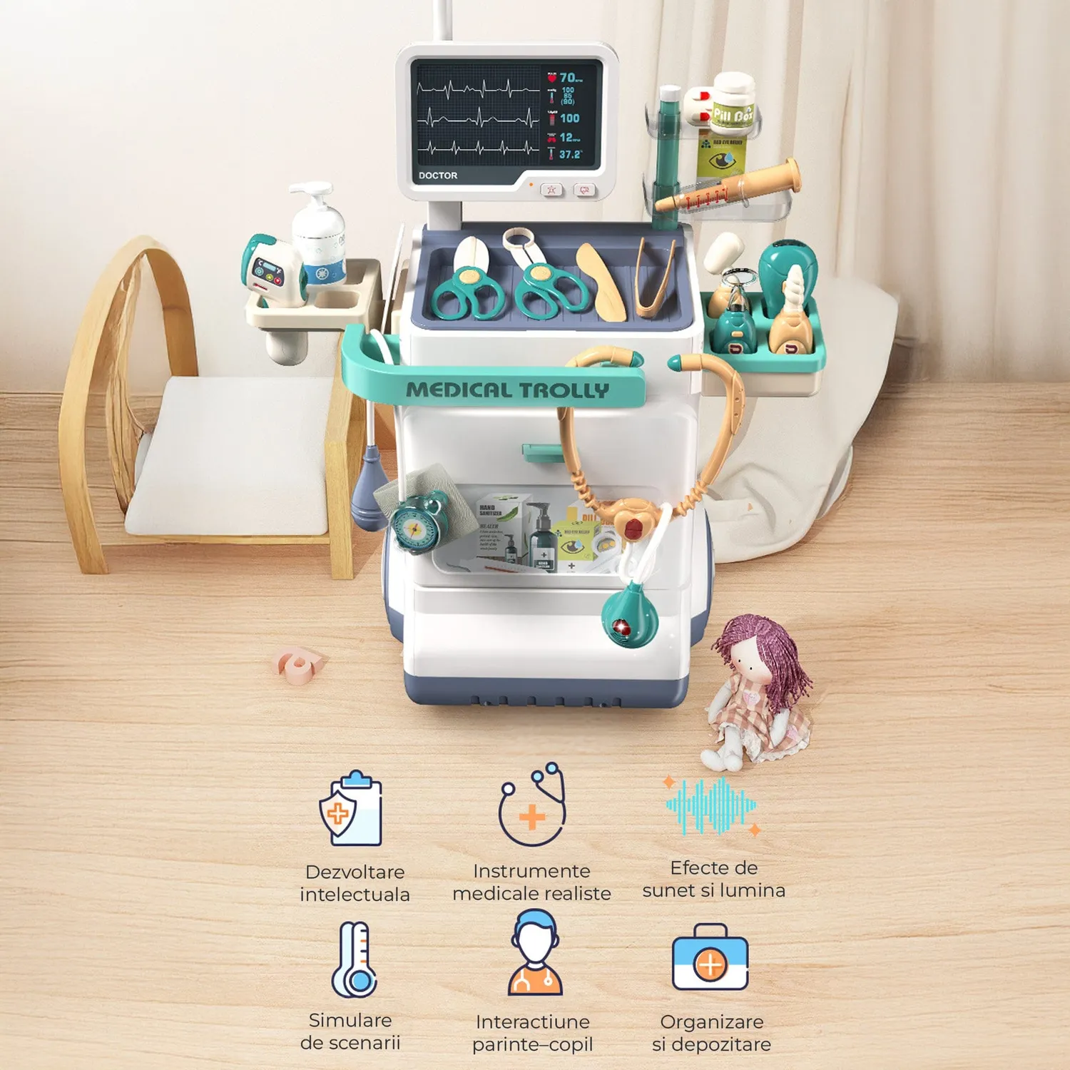 Timebox Set Doctor Copii 26 Piese cu Masa Operatii
