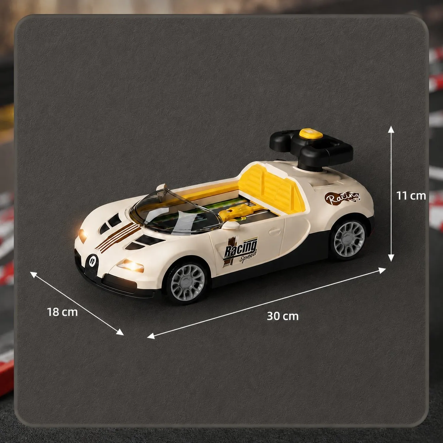 Timebox Bugatti masinuta interactiva bej cu telecomanda