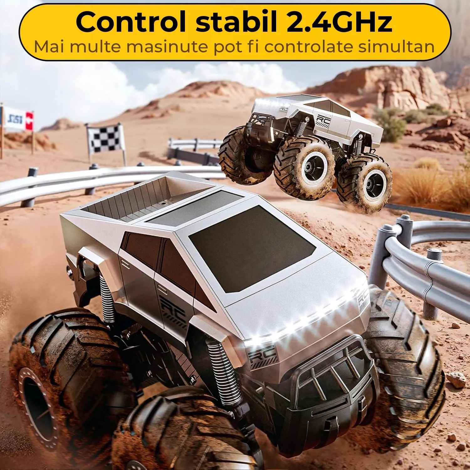 Timebox Cybertruck masina RC 4WD 1:16 off-road gri