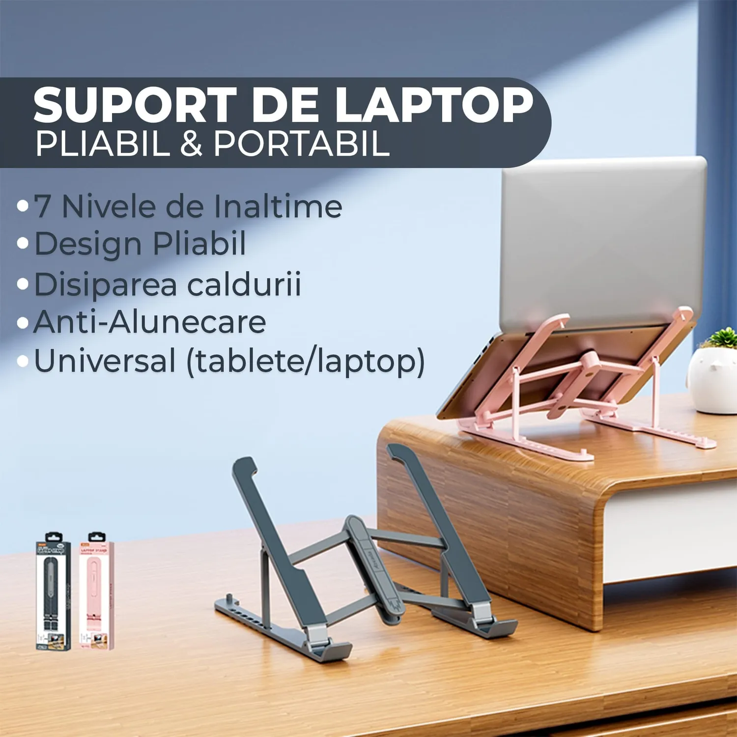 Timebox Suport Laptop 9-17 inch Roz Pliabil