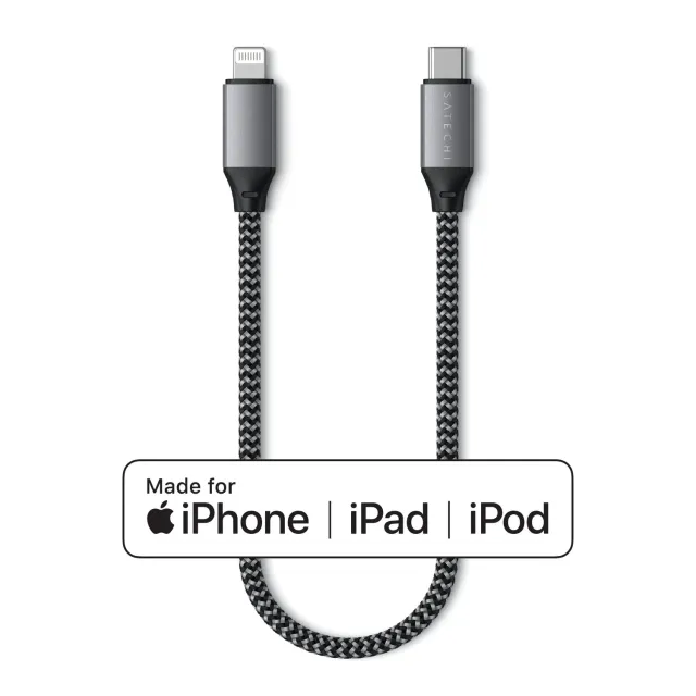 Satechi USB-C la Lightning cablu 25 cm gri incarcare rapida