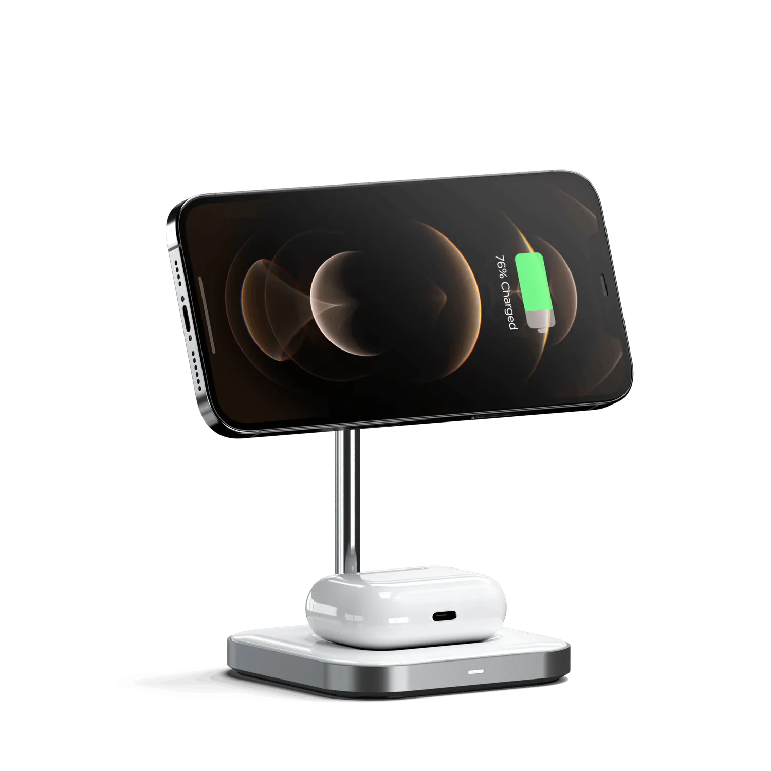 Satechi Aluminum 2-in-1 Magnetic Stand incarcator wireless iPhone