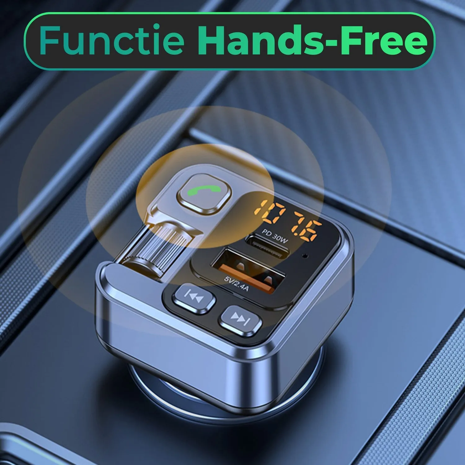 Timebox Modulator FM Hands-Free QC3.0 Bluetooth 5.0