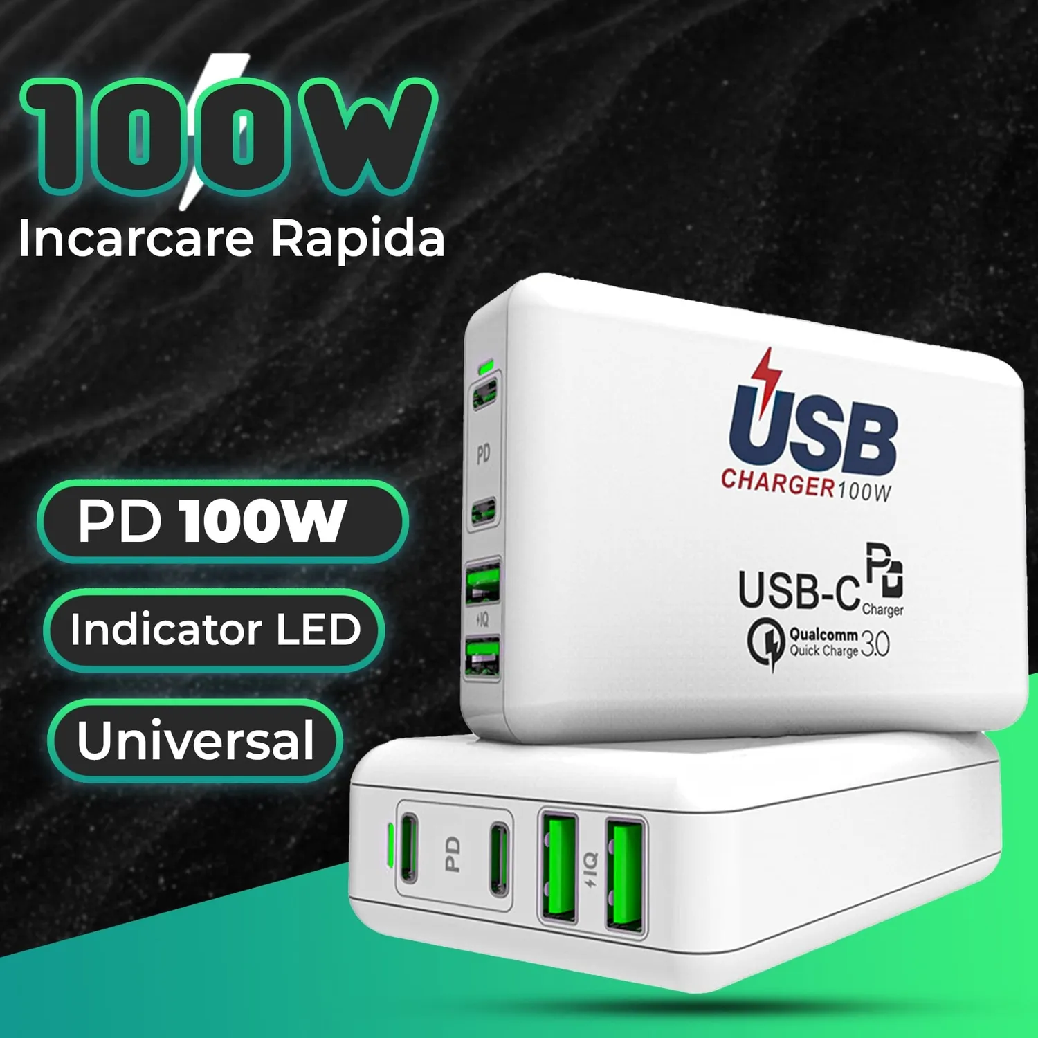 Timebox C3 incarcator retea 100W 4 porturi fast charge