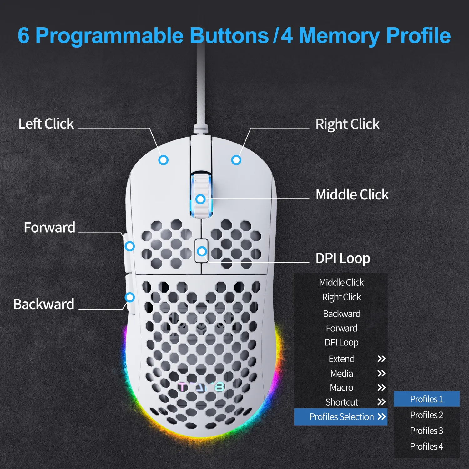 TMKB Falcon M1SE mouse gaming RGB usor 75g