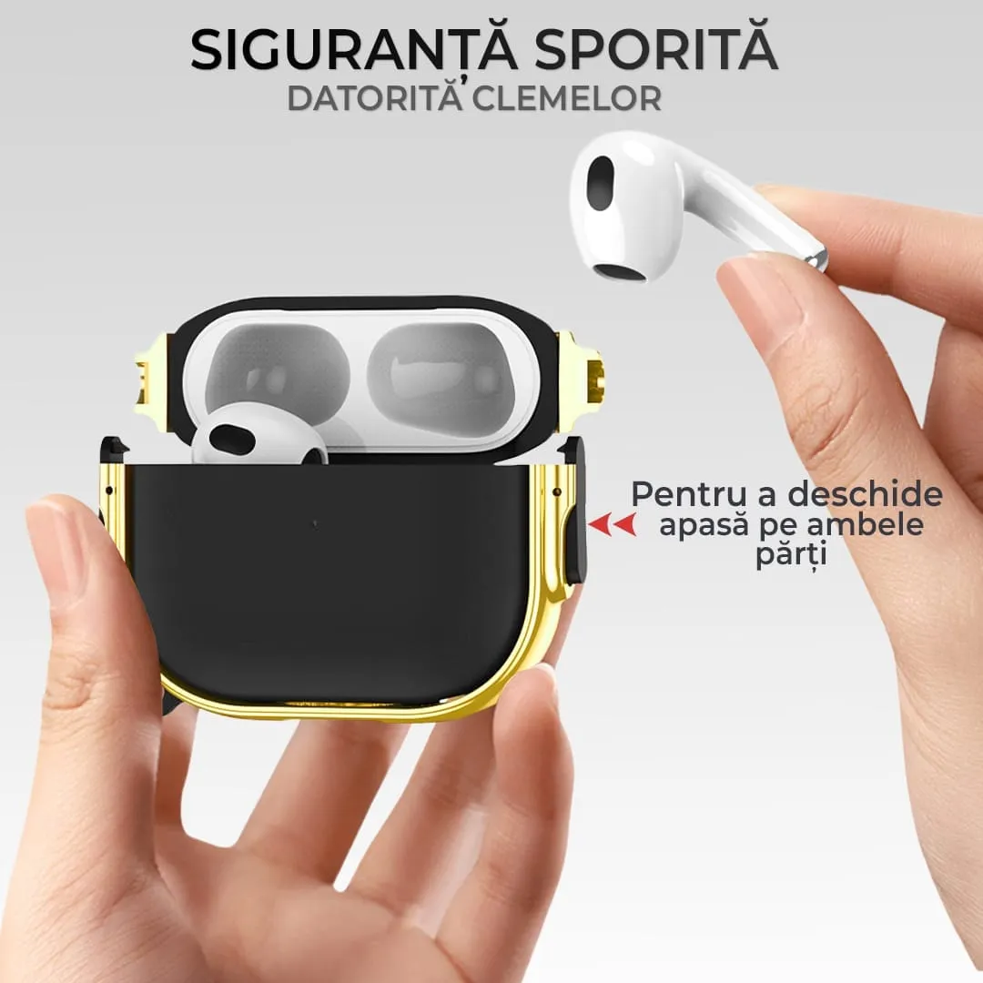 Timebox Husa Protectie AirPods Pro Negru Auriu