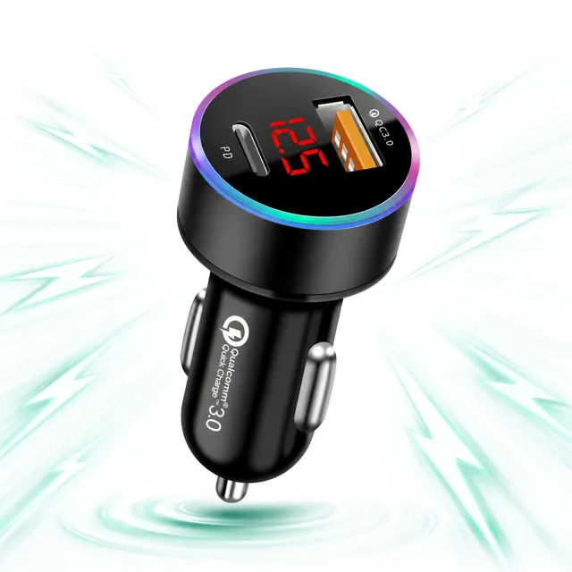 Timebox incarcator auto 36W Type-C USB Quick Charge 3 negru