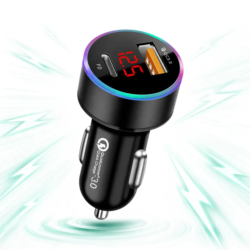 Timebox incarcator auto 36W Type-C USB Quick Charge 3 negru