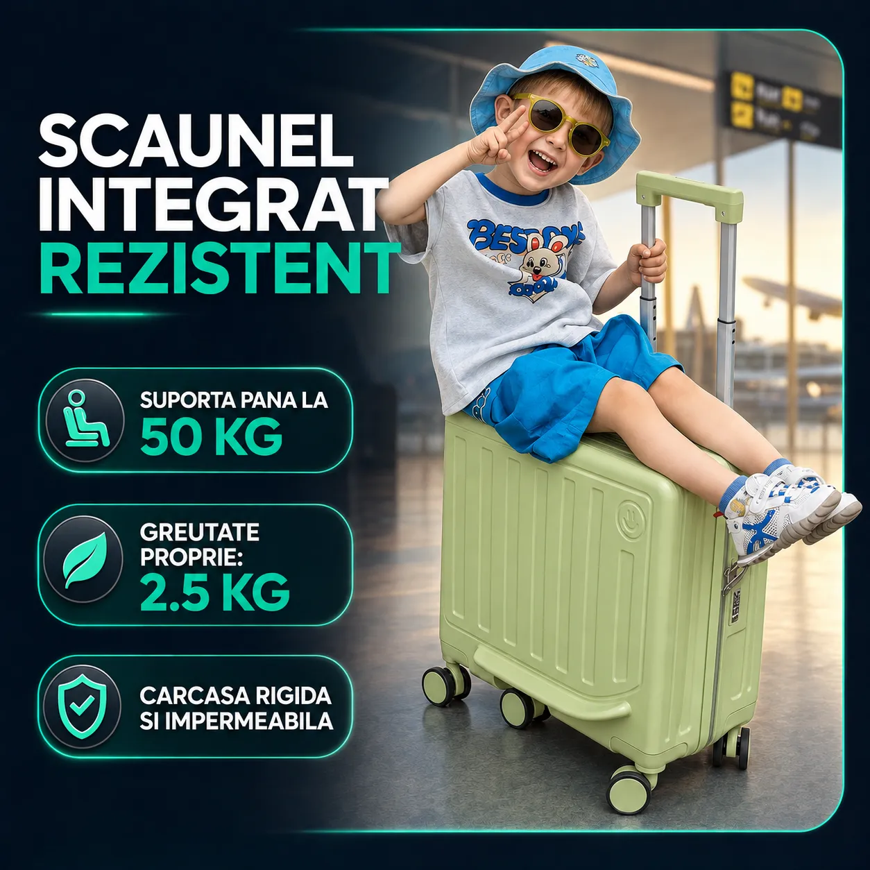 Timebox troler Copii Ride-On 20 44x21x43cm verde matcha