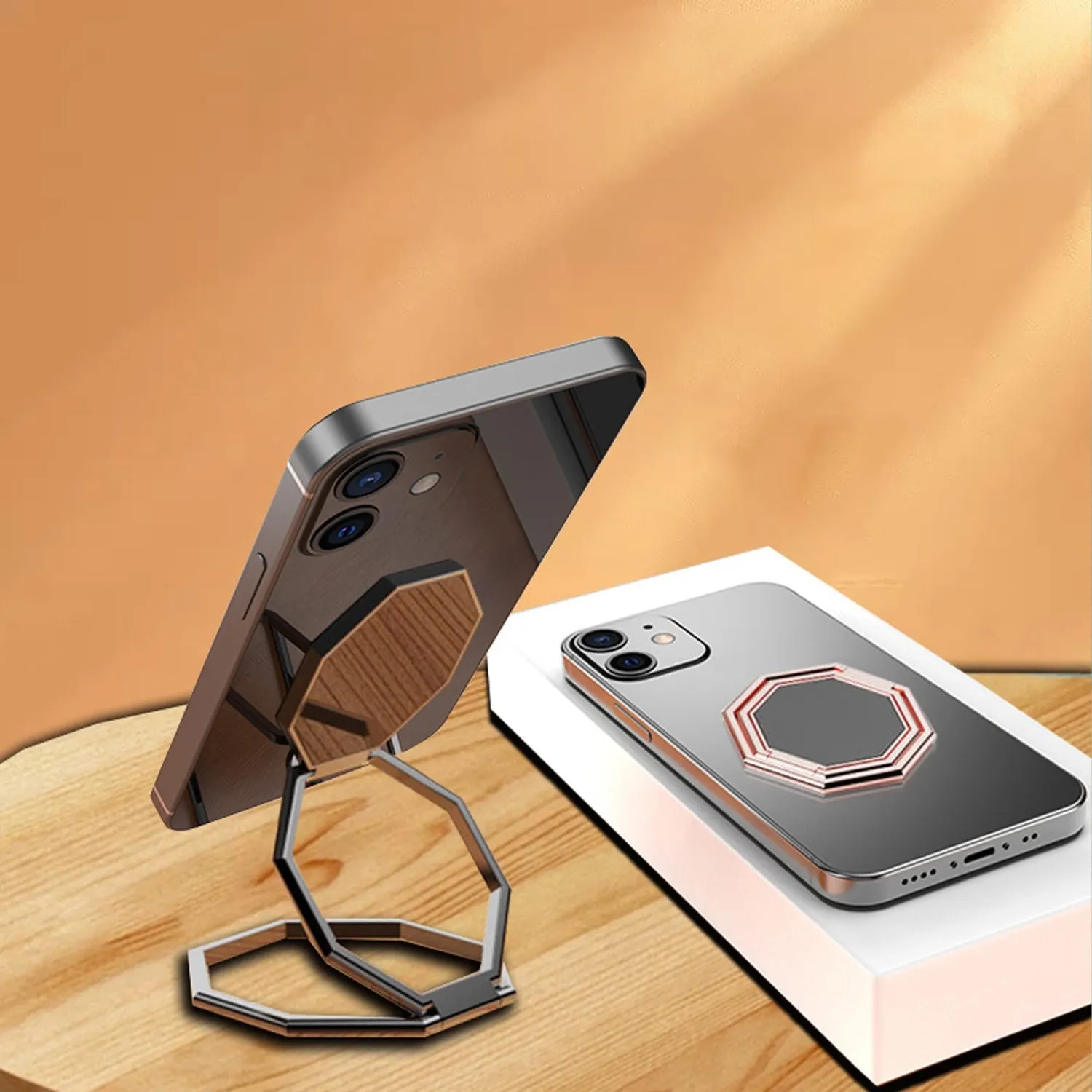 Timebox Ring Grip suport telefon adeziv negru