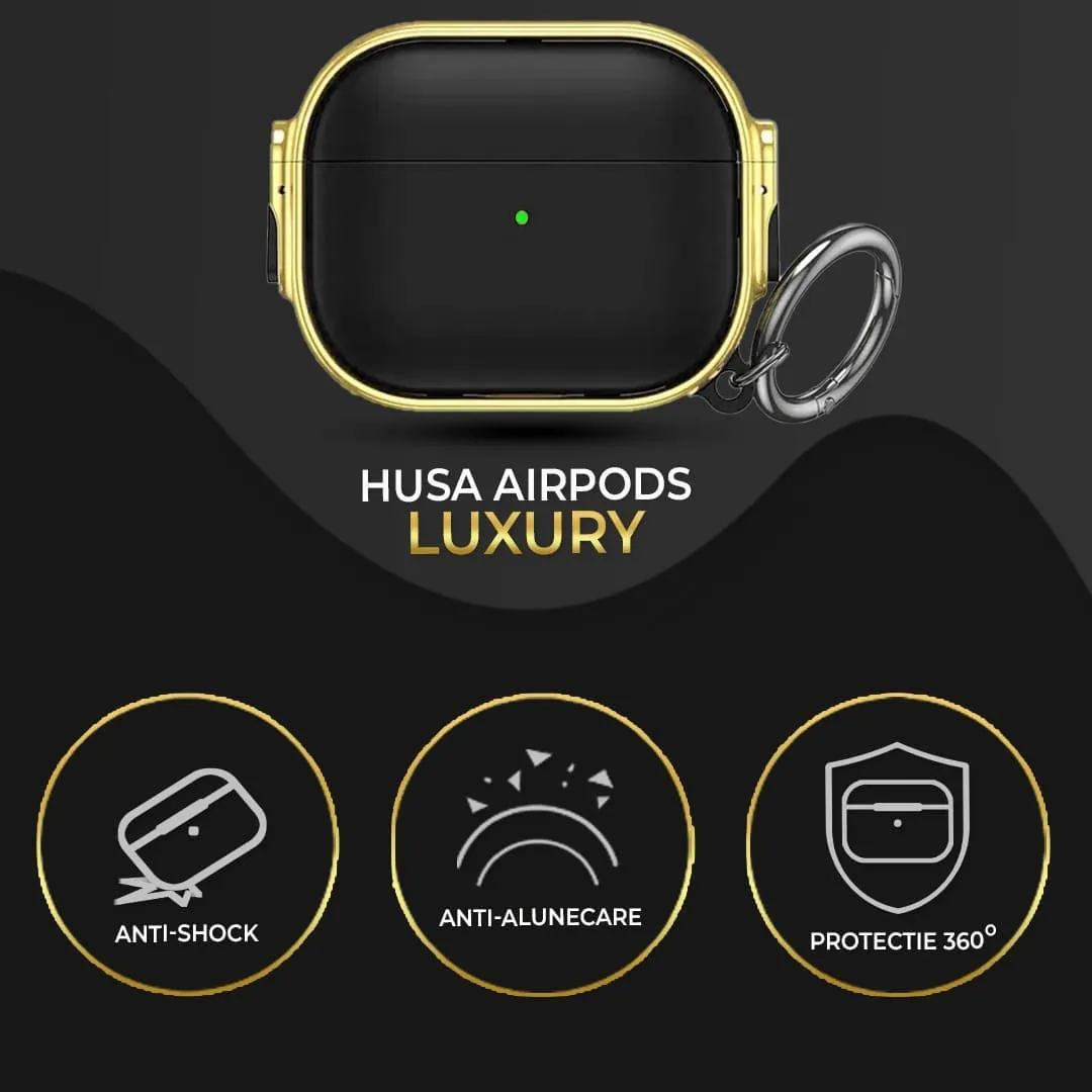 Timebox Husa Protectie AirPods Pro Negru Auriu