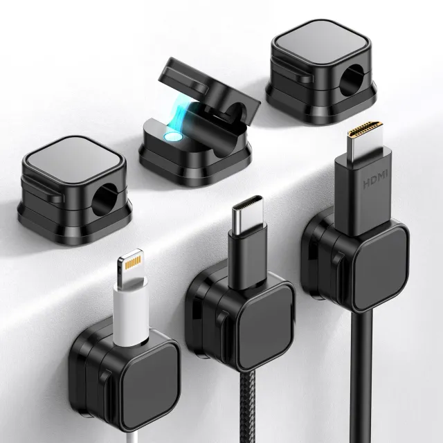 Timebox set 6 clipuri magnetice cablu negre 7,5mm