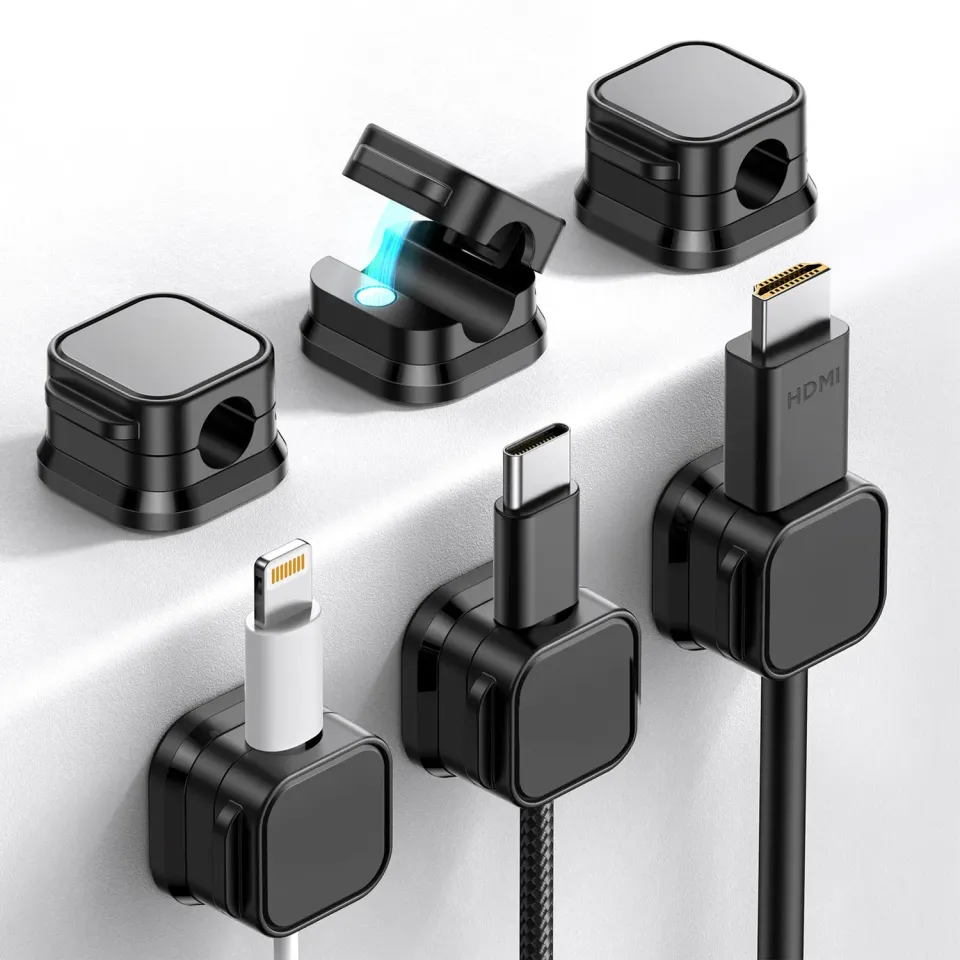 Timebox set 6 clipuri magnetice cablu negre 7,5mm