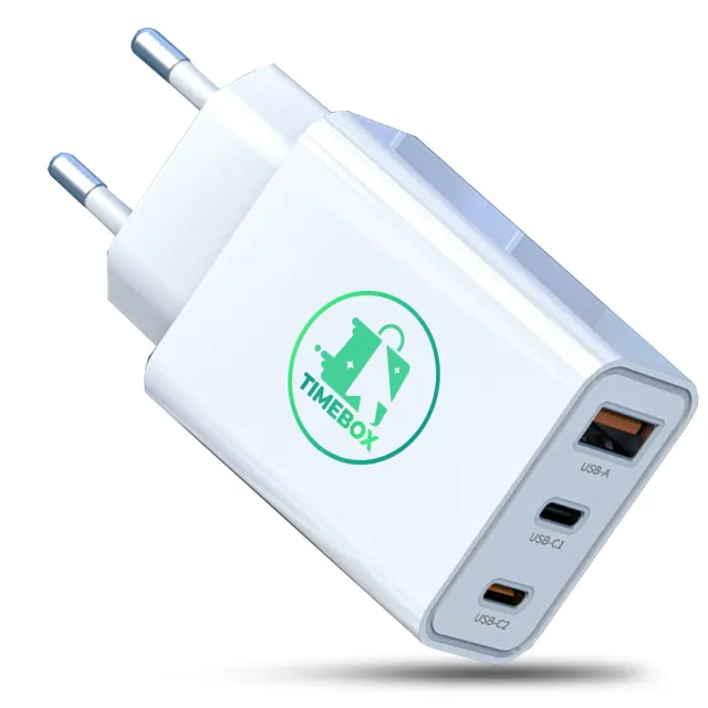 Timebox 20W încărcător rețea alb 3 porturi
