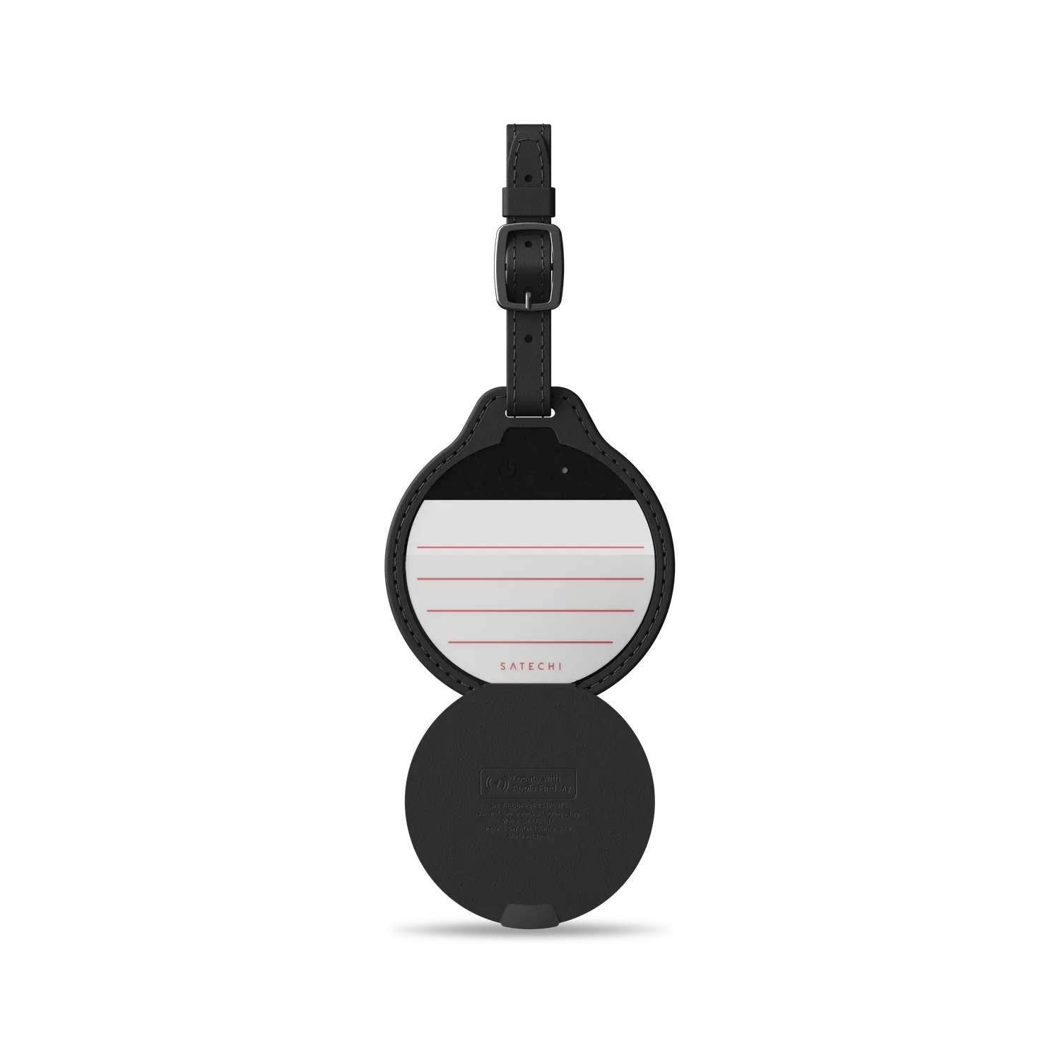 Satechi Vegan-Leather FindAll Luggage Tag eticheta bagaj negru Find My
