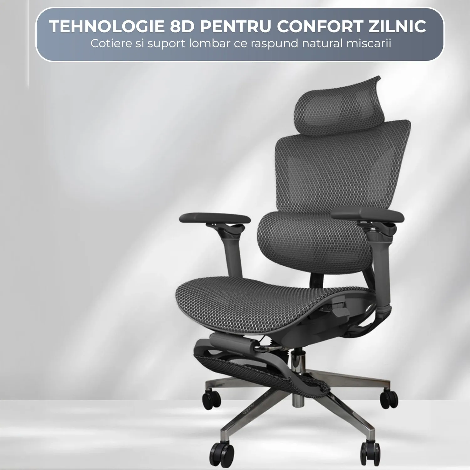 Timebox 8D scaun ergonomic birou negru reglabil