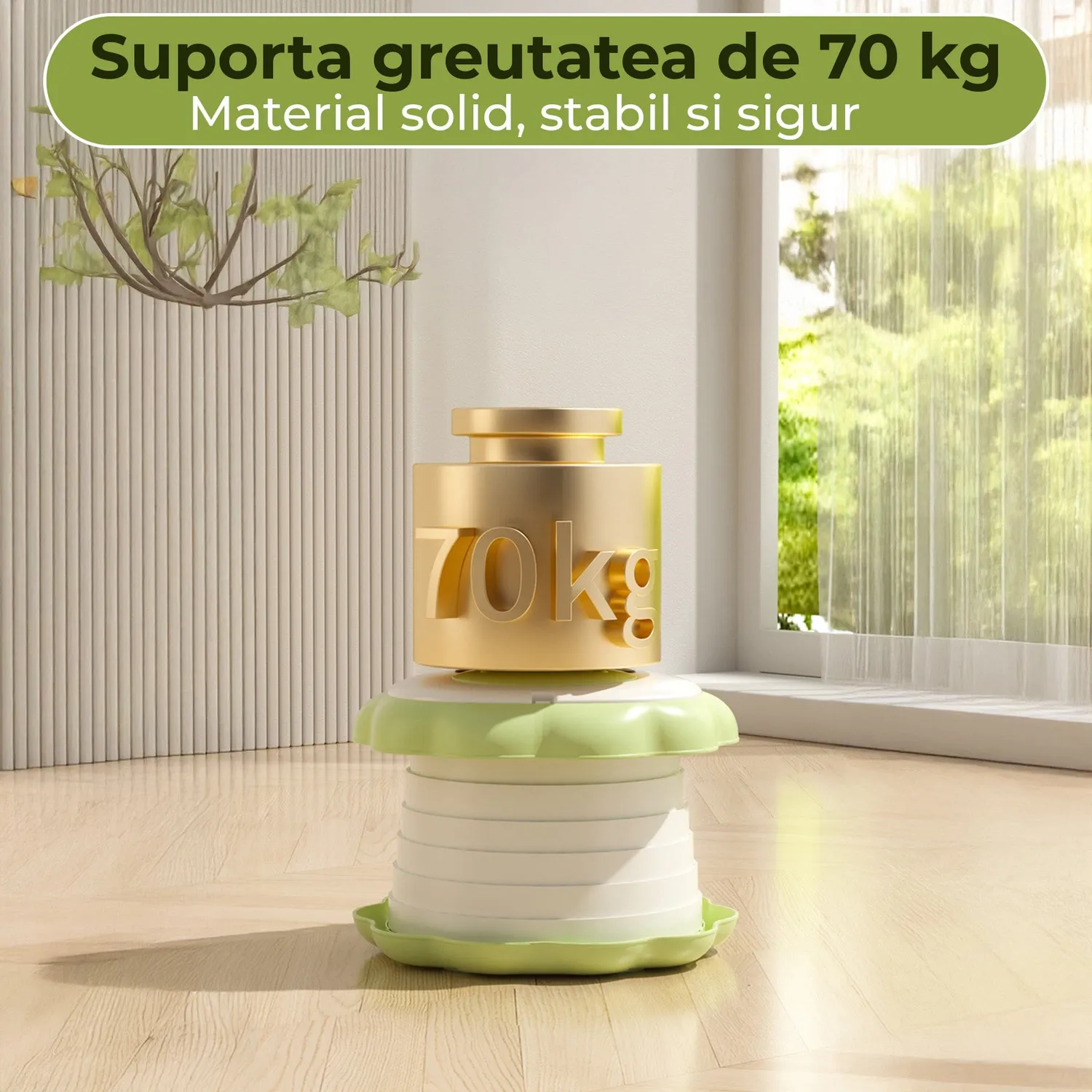 Timebox toaleta portabila pliabila copii verde