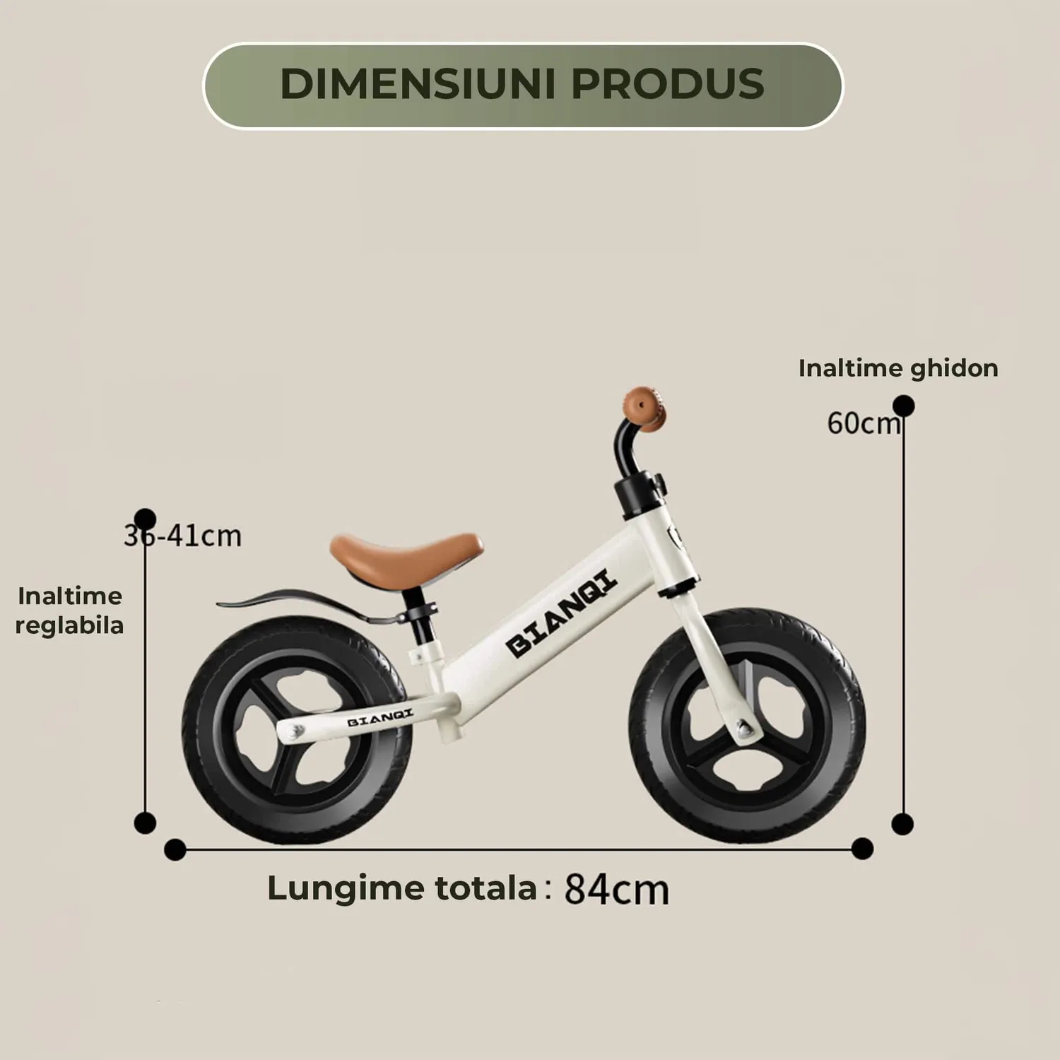 Timebox Bicicleta Echilibru Copii Alb Reglabila Casca