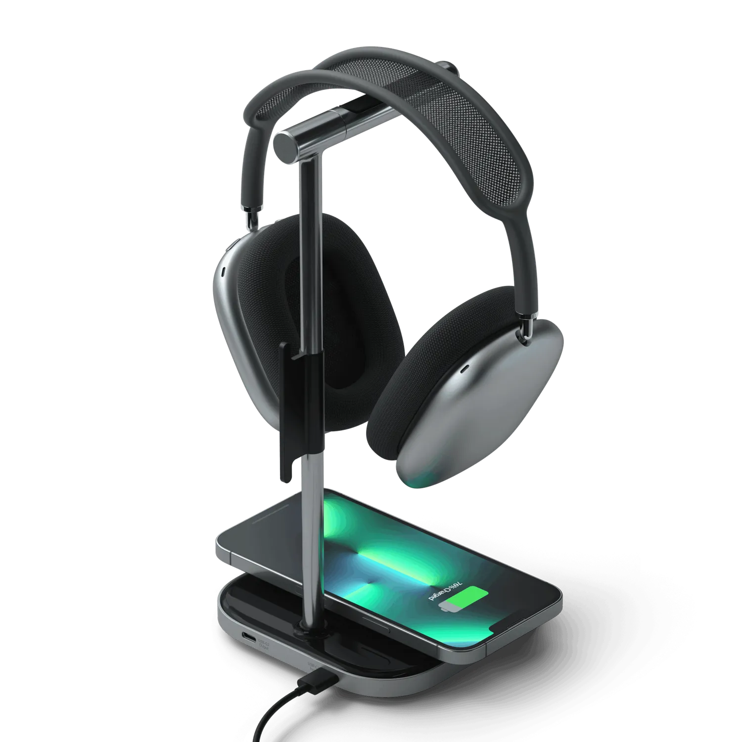 Satechi 2-in-1 stand casti cu incarcator wireless