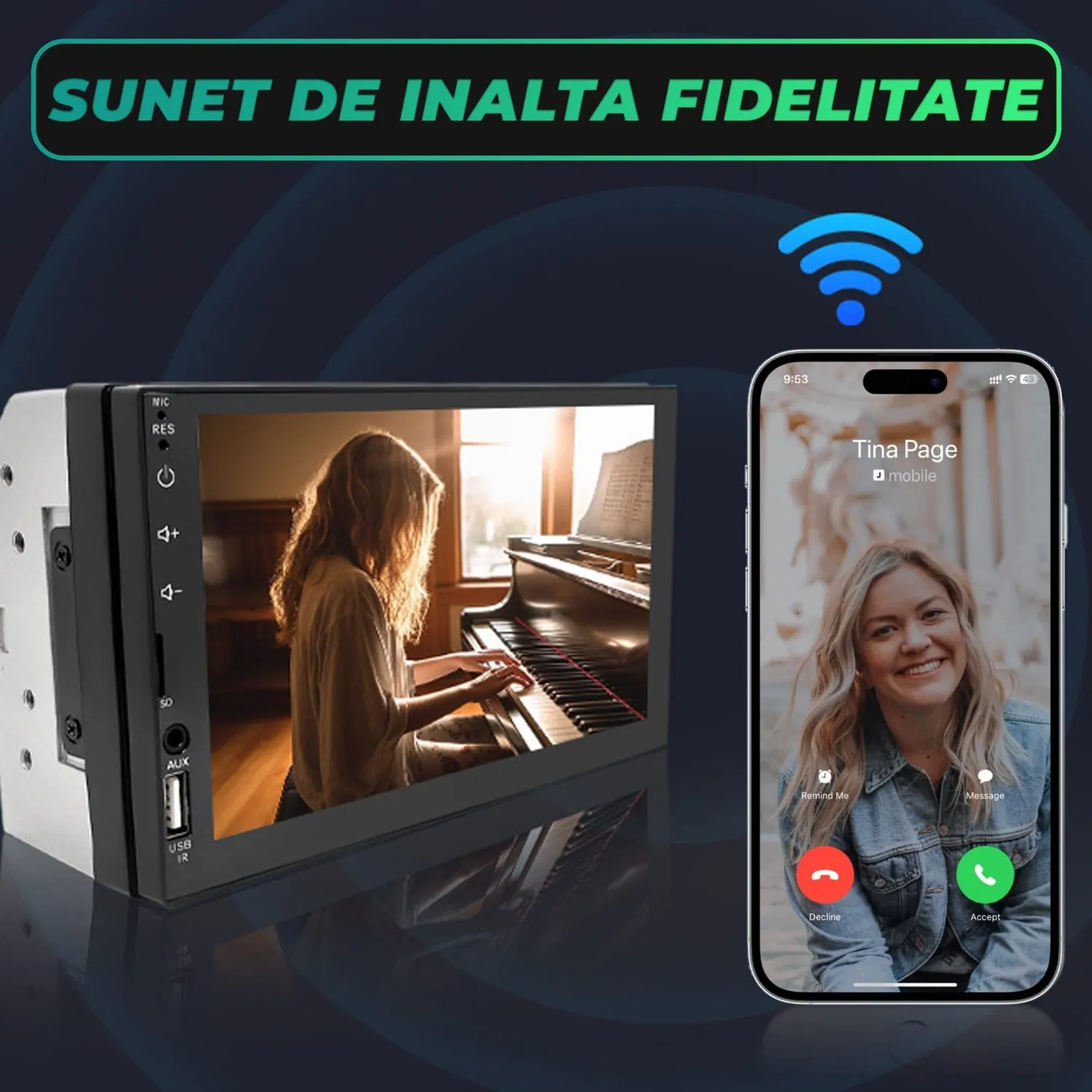 Timebox navigatie auto wireless Ecran Touch 7" MirrorLink GPS