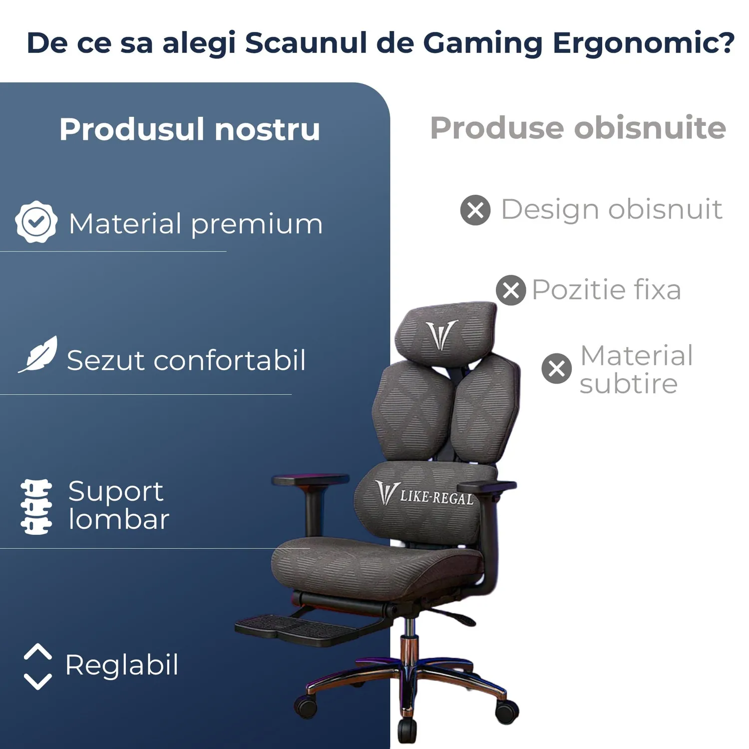 Timebox Ergonomic scaun gaming negru plasa respirabila