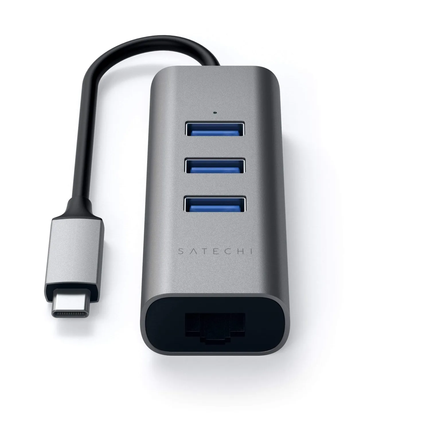 Satechi Type-C hub USB 2-in-1 Ethernet argintiu