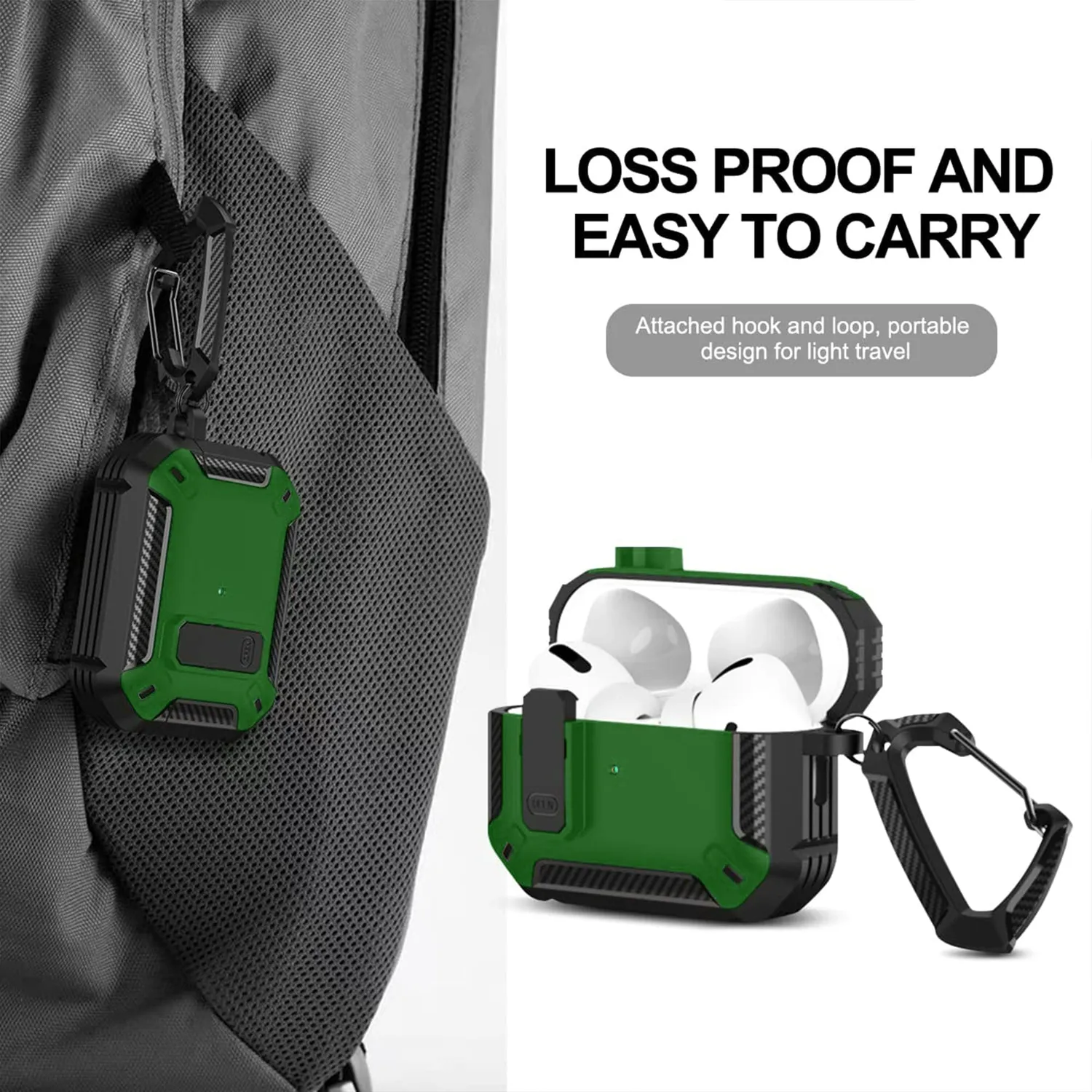 Timebox Husa Airpods Pro Negru Verde Antisoc