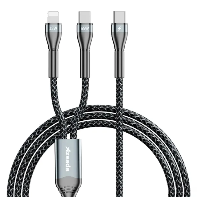 Timebox Cablu 2in1 65W 1,5m negru fast charge