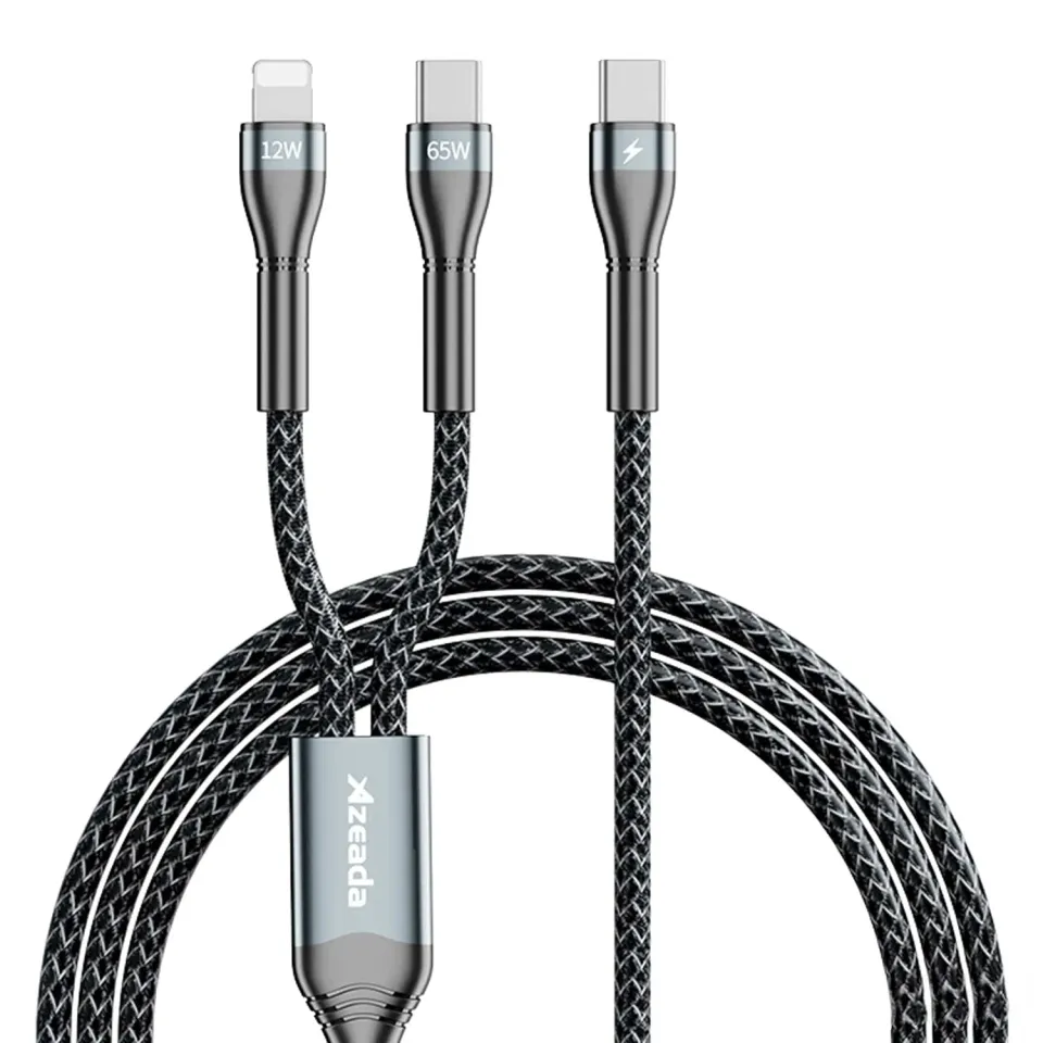 Timebox Cablu 2in1 65W 1,5m negru fast charge