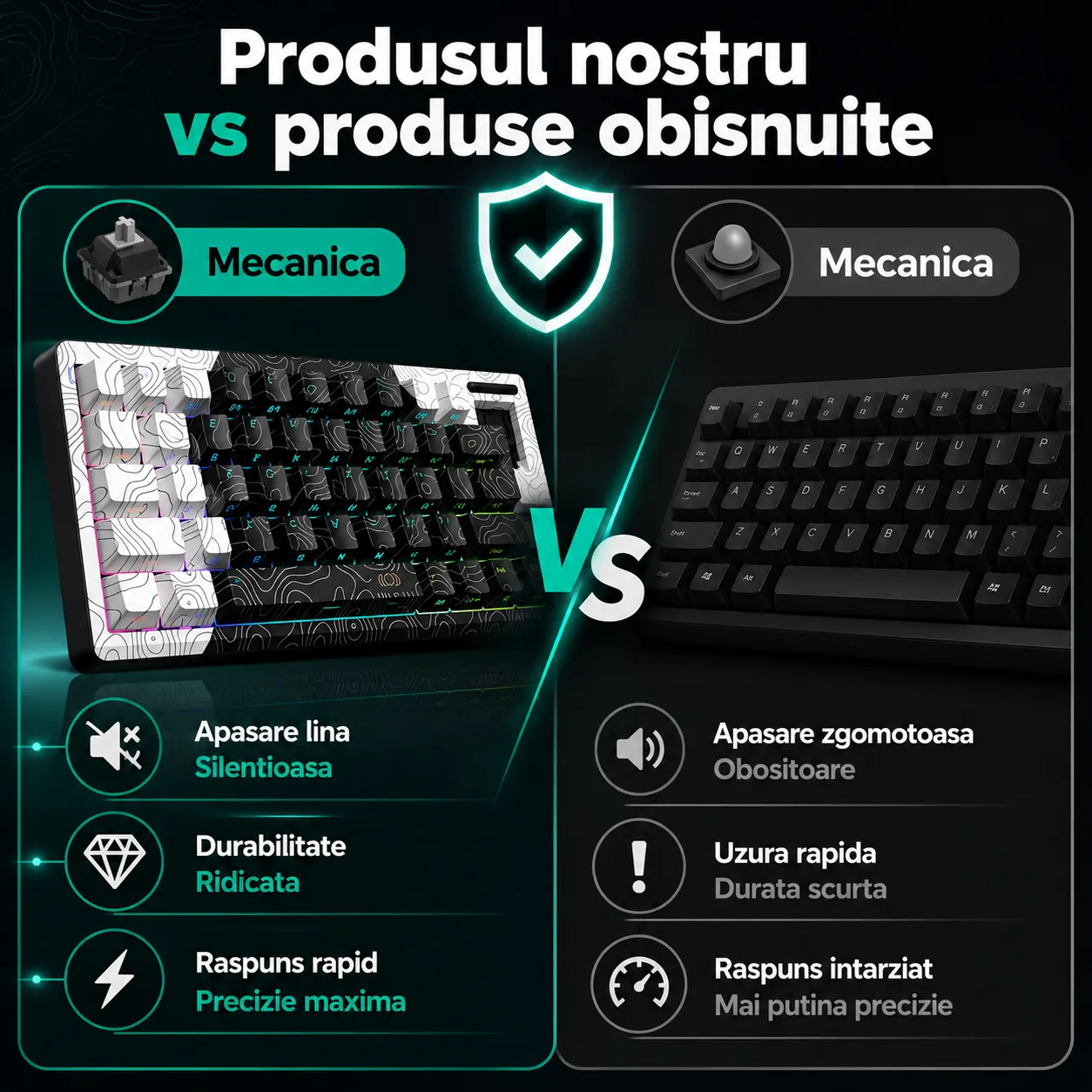 Timebox 60% Tastatură mecanică wireless alb hot-swap RGB