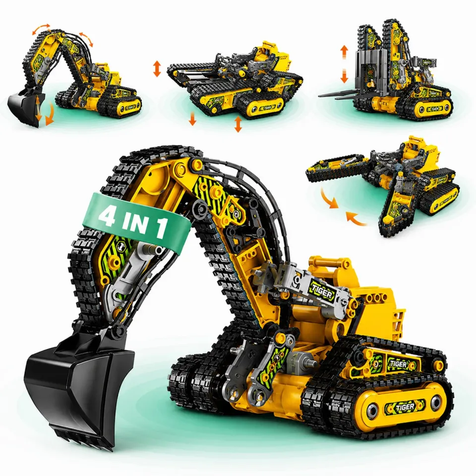 Timebox Excavator jucarie STEM 4 in 1 Galben 7-14 ani