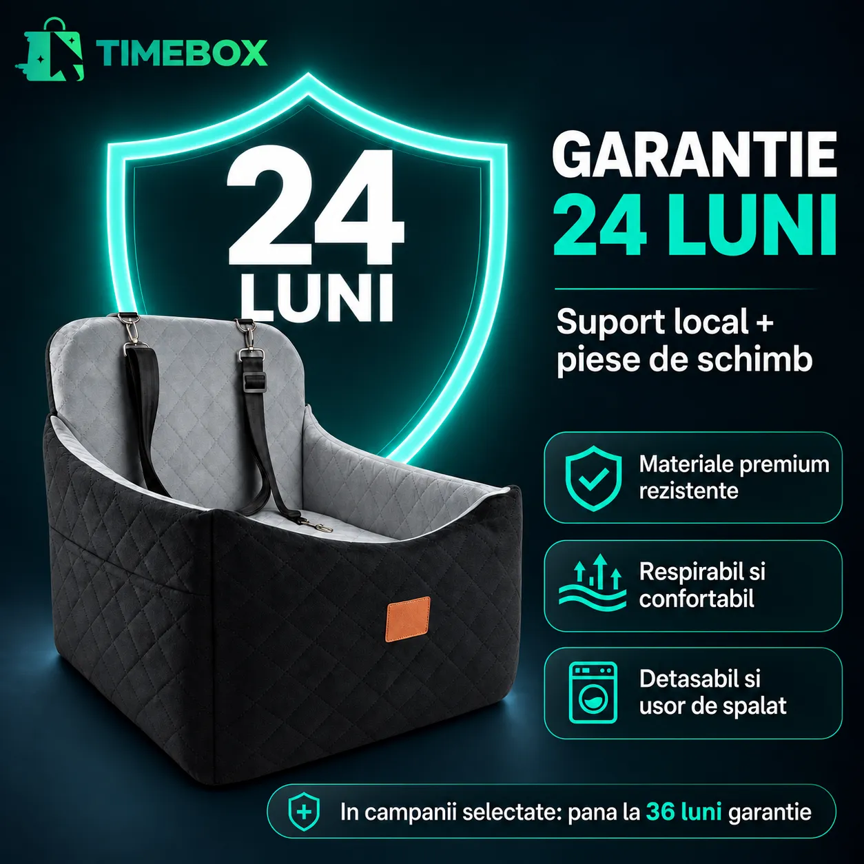 Timebox Scaun Auto Animale Lavabil 47x47x45 cm