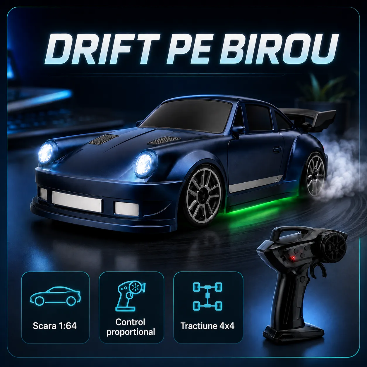 Timebox RC Drift 1:64 masinuta telecomanda 4x4 LED