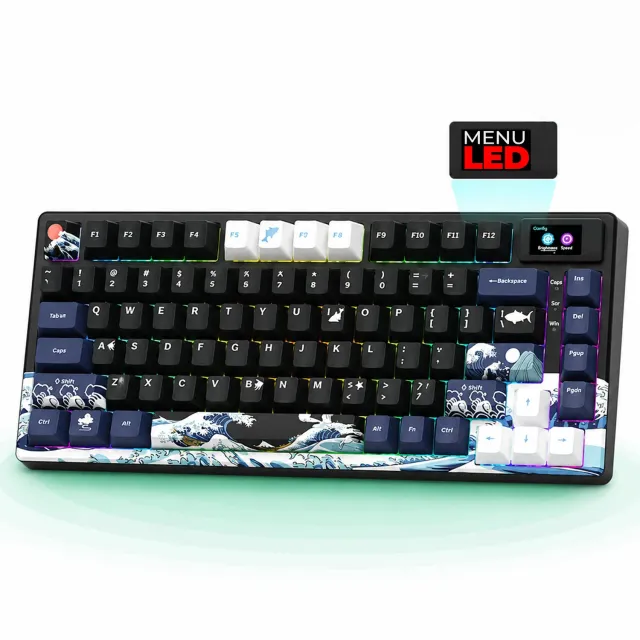 Timebox 75% tastatură gaming mecanică neagră hot-swap