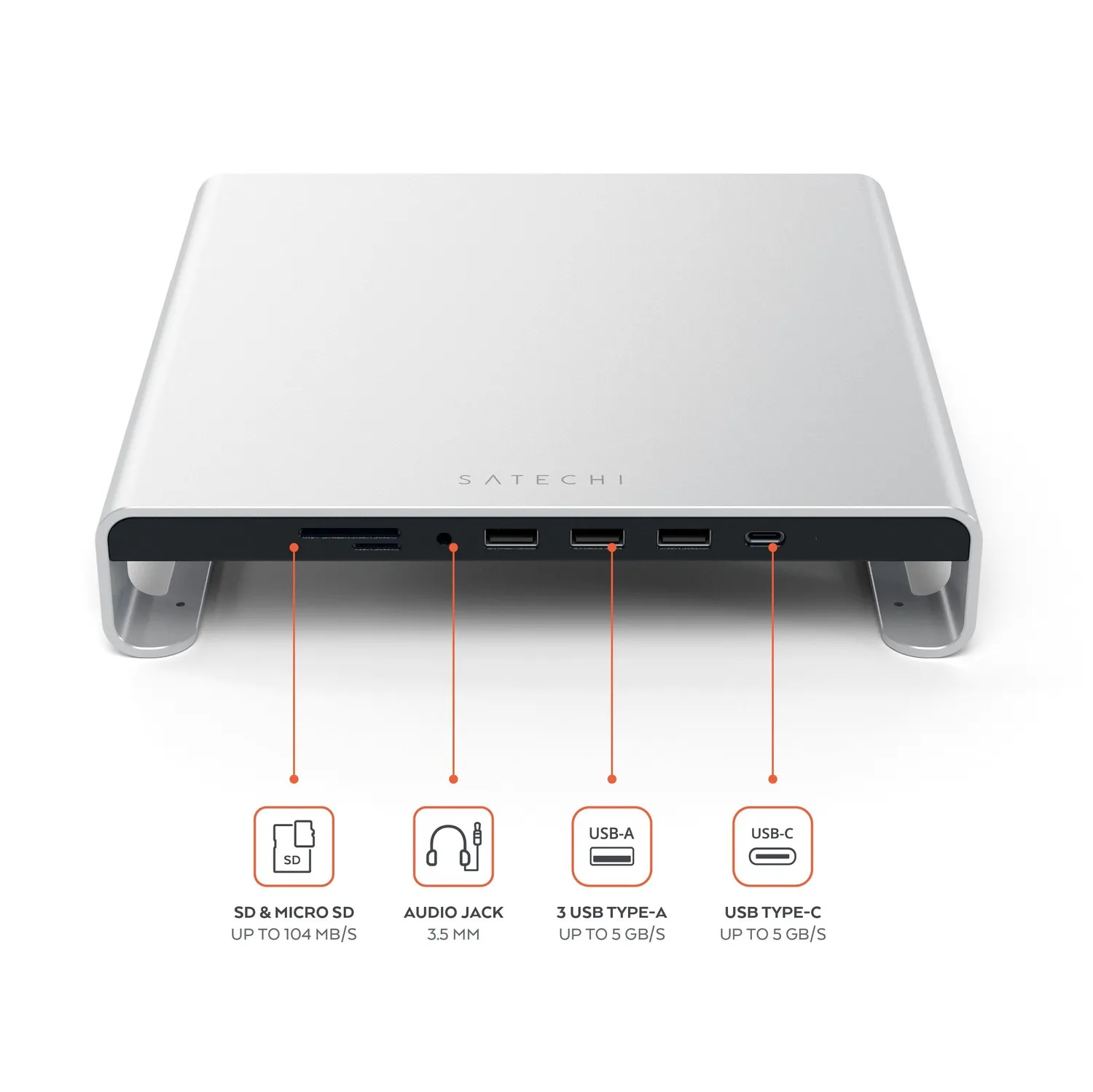 Satechi Type-C Monitor Stand Hub iMac stand Space Gray